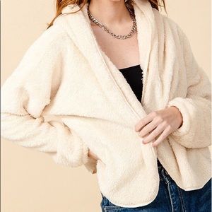 NEW: FAUX FUR HOODIE JACKET | Vanilla | Sizes M, L